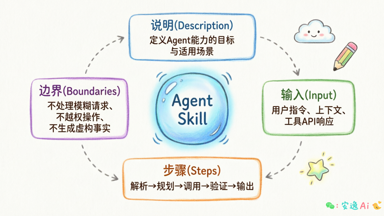 Agent Skill 设计核心要点总结图