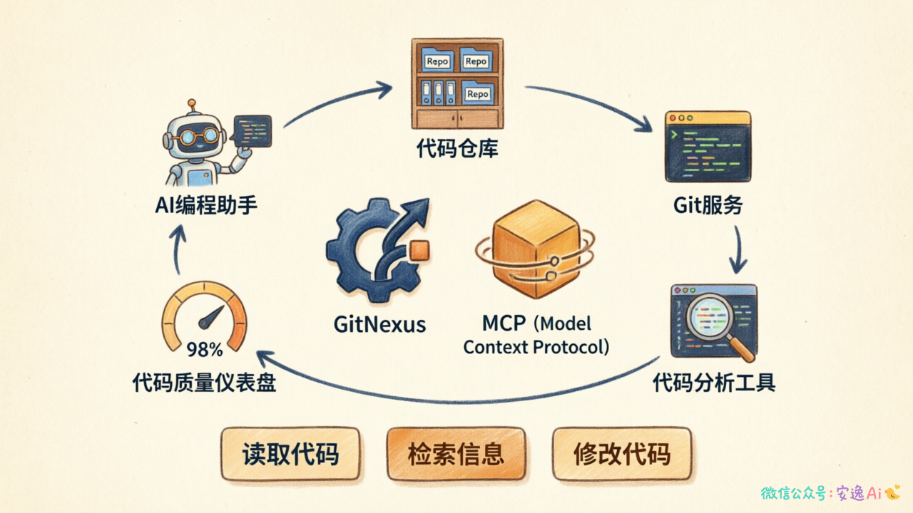传统 Graph RAG vs GitNexus 模式对比图