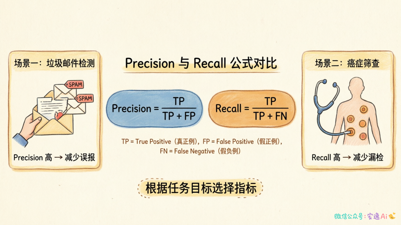 Precision与Recall的公式对比及两个典型应用场景卡片