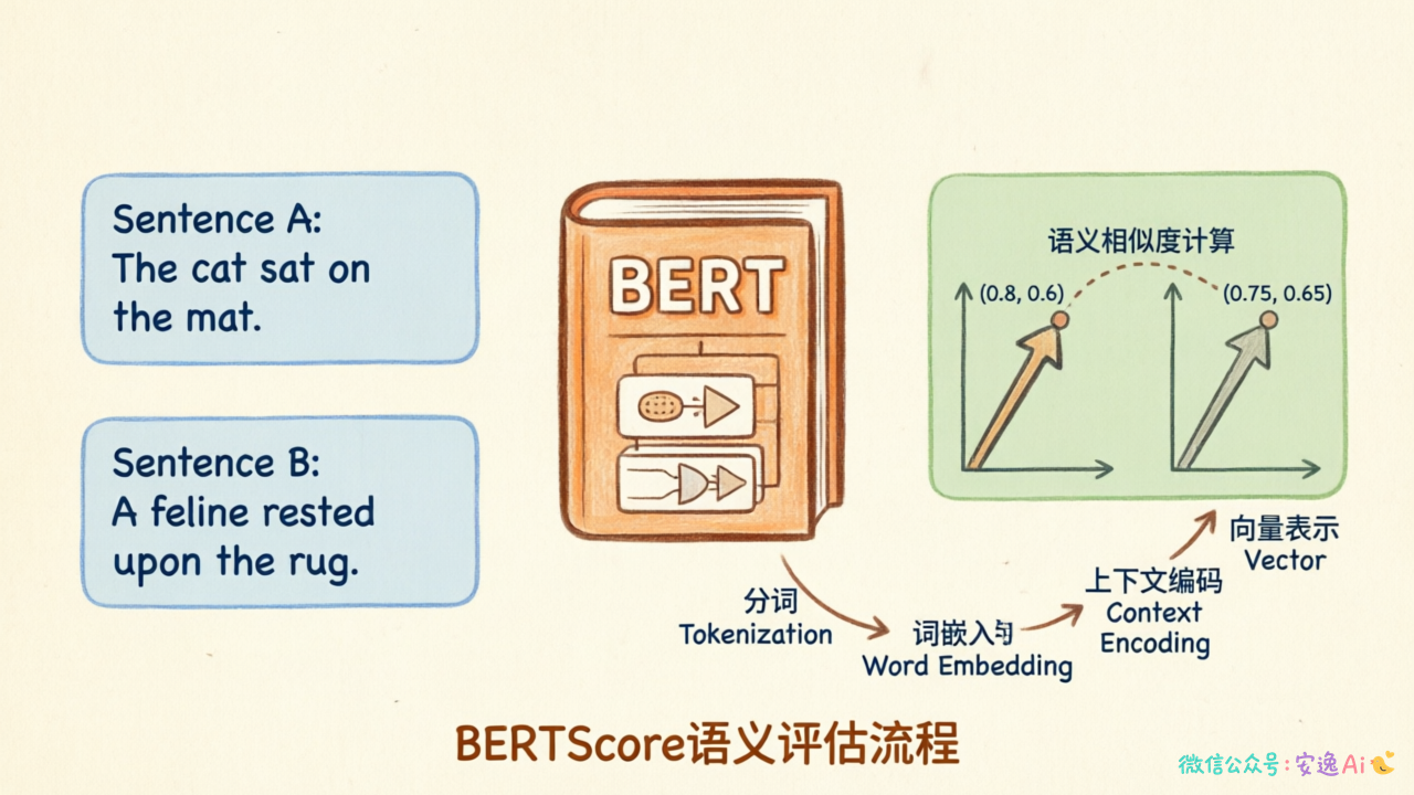 BERTScore从文本到向量的语义编码流程