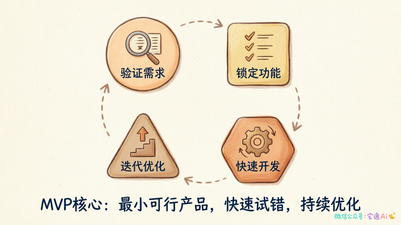 面试回答要点总结,MVP四步法:验证需求→锁定功能→快速开发→迭代优化