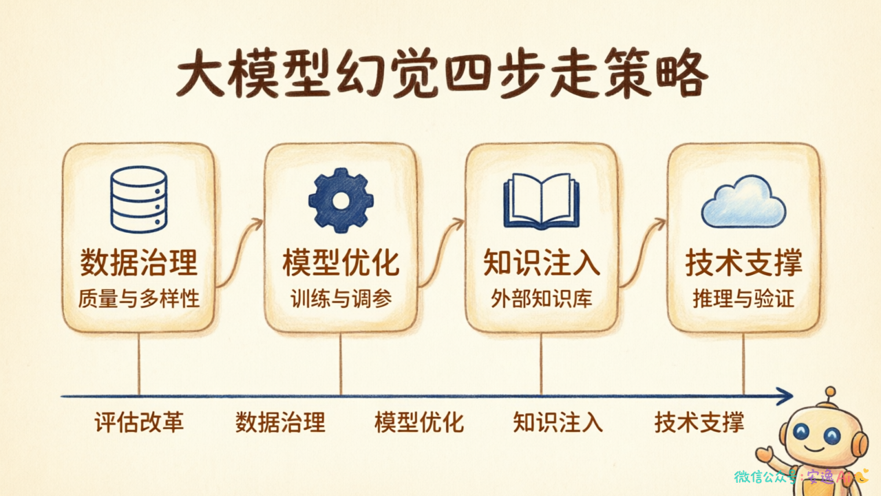四步走策略的可视化展示,从评估改革到技术支撑的递进关系