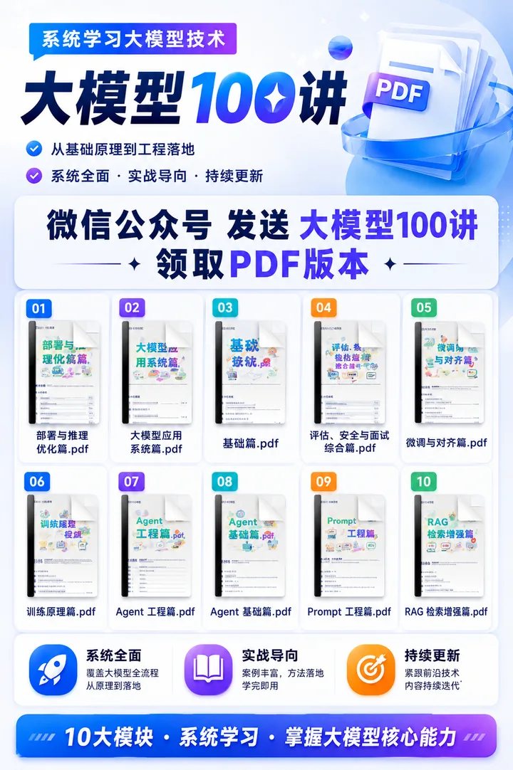 大模型 100 讲 PDF 领取海报