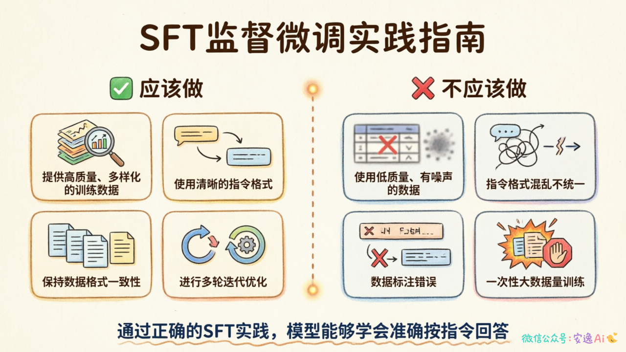SFT应该做vs不应该做的事项对比表格