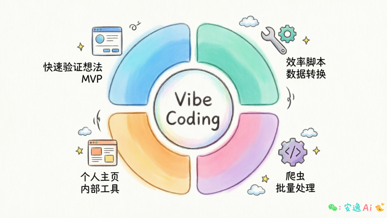 Vibe Coding四大落地场景分类及典型案例图